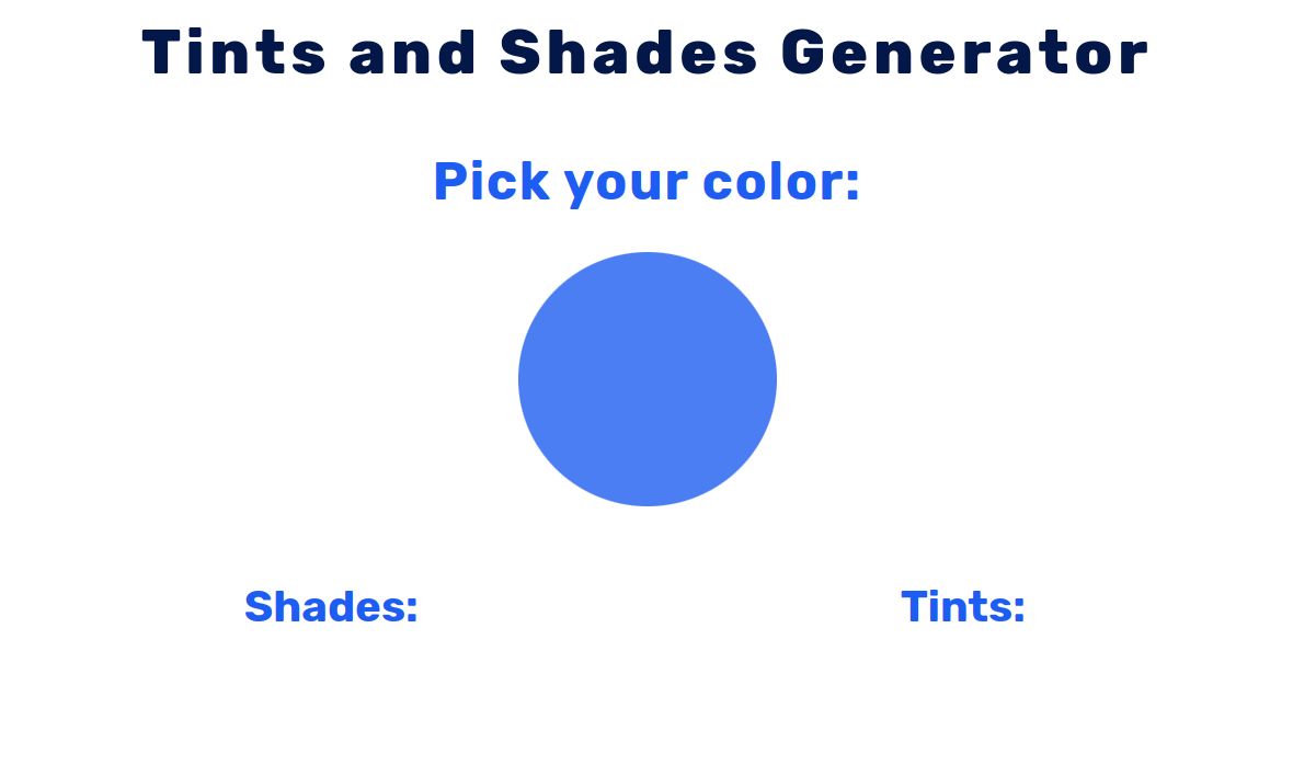 Tints and shades generator
